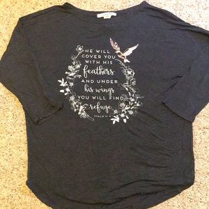 Grey Bird Bible verse Tee